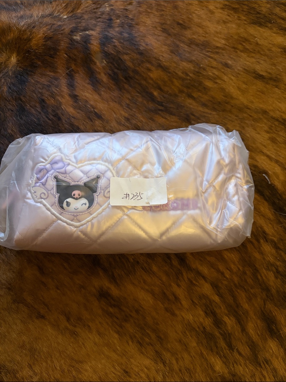 Sanrio Kuromi Quilted Light Pink Cosmetic Pouch